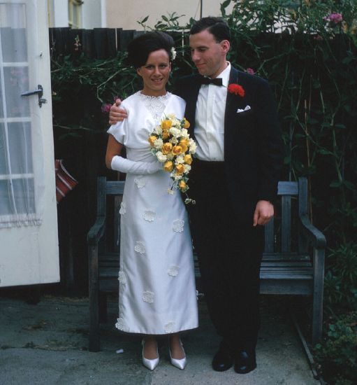 . In Wendy's parents yard, 1966-07-28. 